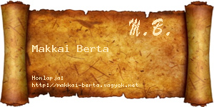 Makkai Berta névjegykártya